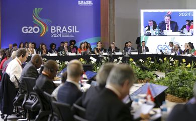 Brasília (DF), 14/12/2023 - O ministro da Fazenda, Fernando Haddad, participa da abertura da reunião da Trilha Financeira do G20, no Palácio do Itamaraty. A Trilha de Finanças trata de assuntos macroeconômicos estratégicos e é comandada pelos ministros das Finanças e presidentes dos Bancos Centrais dos países-membros do grupo (G20). Foto: Marcelo Camargo/Agência Brasil