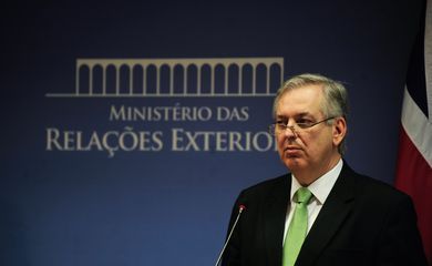 Brasília - O ministro das Relações Exteriores, Luiz Alberto Figueiredo, recebe o chanceler britânico, William Hague, no Palácio Itamaraty (Marcelo Camargo/Agência Brasil)