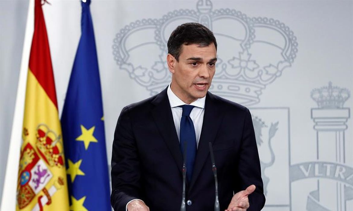 O novo primeiro-ministro espanhol Pedro Sánchez, ao anunciar seu novo governo