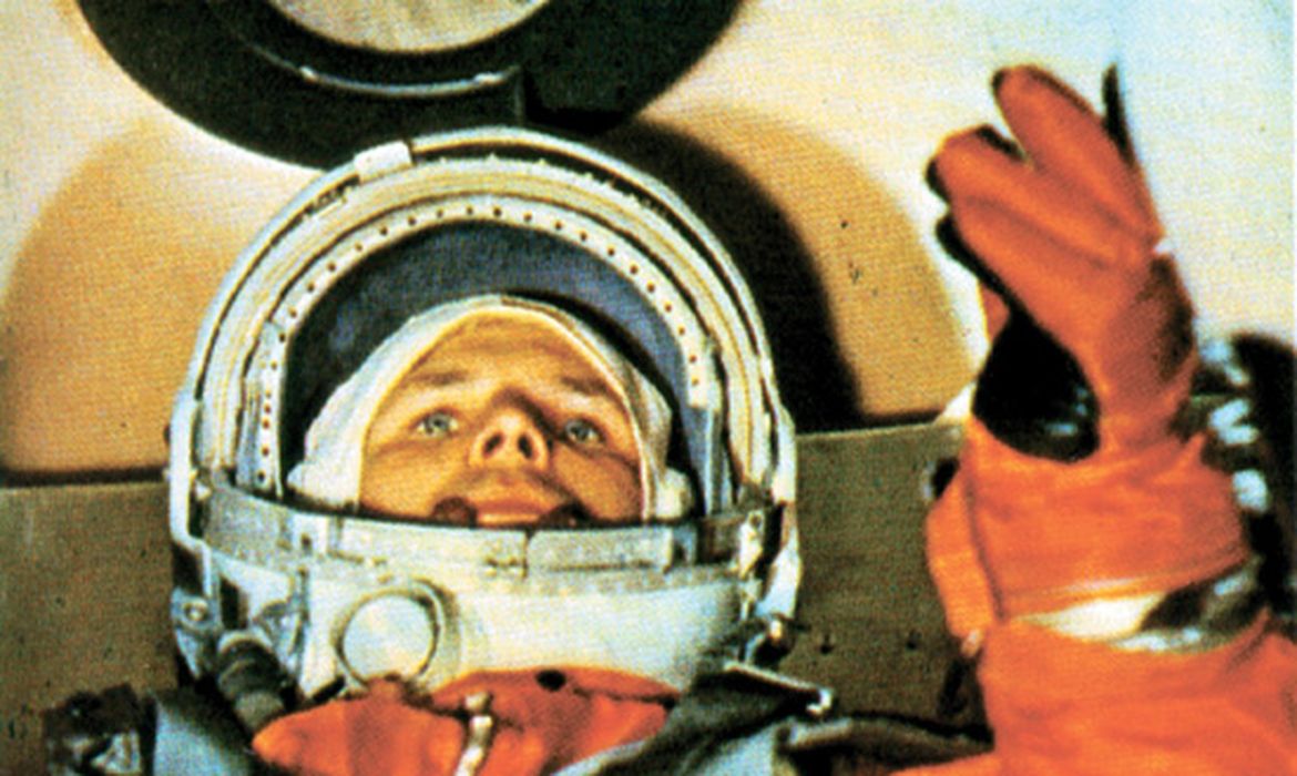 Yuri Gagarin in the Vostok 1