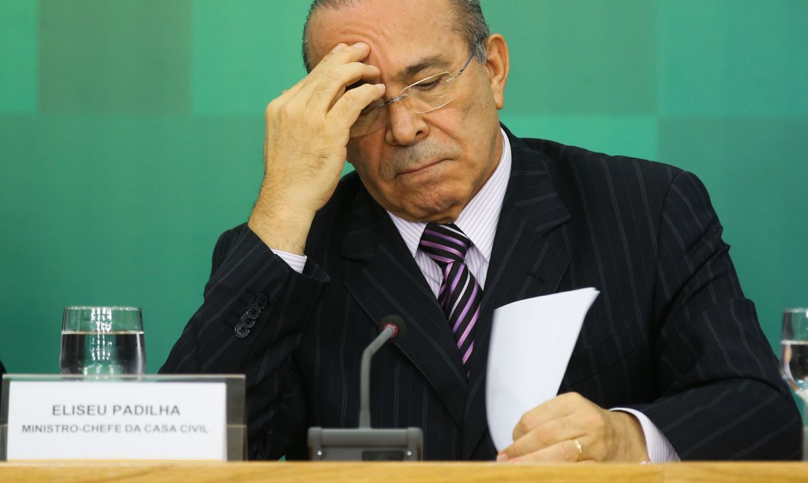 Ministro da Casa Civil, Eliseu Padilha, durante coletiva no Palácio do Planalto