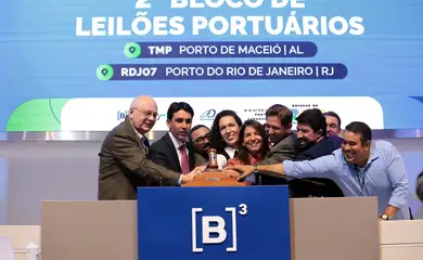 São Paulo (SP), 22/10/2025 - Ministro dos Portos e Aeroportos, Silvio Costa Filho, participa do 2º Bloco de Leilões Portuários na B3. Porto de Maceió e do Rio de Janeiro. Foto: Paulo Pinto/Agência Brasil