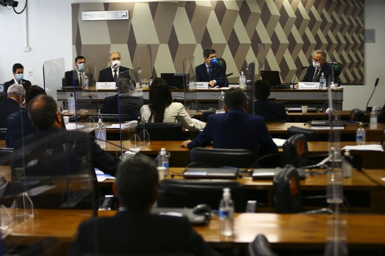Marcelo Camargo/Agência Brasil O ministro da Saúde, Marcelo Queiroga, é ouvido novamente durante sessão da CPI da Pandemia, no Senado.
