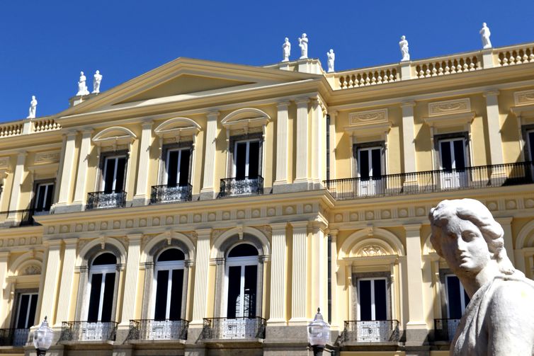 Recovered façade of the National Museum four years after the fire. Federal University of Rio de Janeiro (UFRJ) presents an overview of the reconstruction works of the National Museum and the program for the bicentennial of independence. 