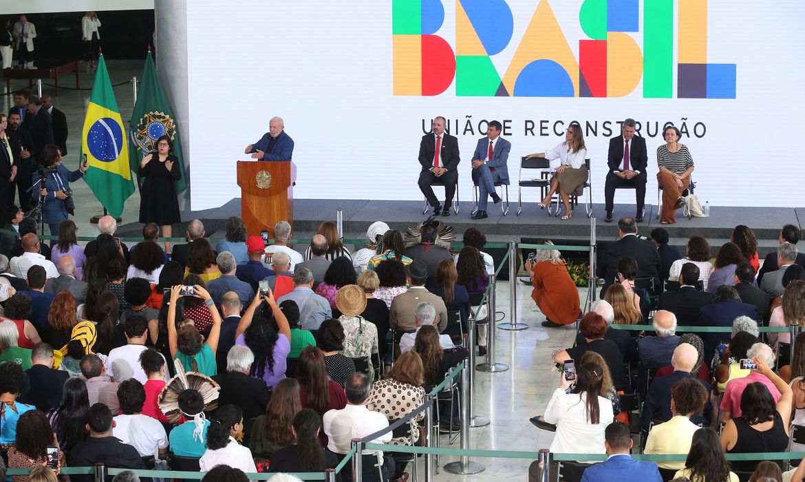 Brasília 28/02/2023 - O presidente Luiz Inácio Lula da Silva discursa durante cerimonia de recriaçāo do Conselho Nacional de Segurança Alimentar e Nutricional (Consea). Foto: Antonio Cruz/Agência Brasil