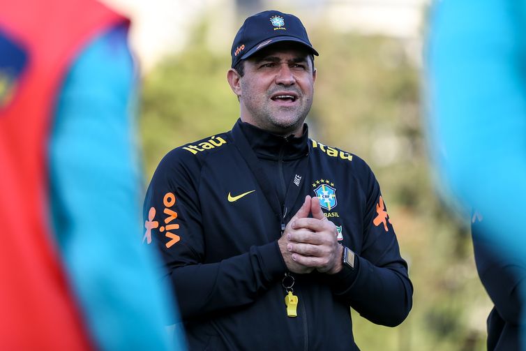 "A gente está encarando esta competição com caráter de final a cada jogo", disse André jardine, técnico da seleção olímpica, em coletiva após a vitória por 4 a 2 sobre a Alemanha, na estreia dos Jogos- Marco Galvão/CBF/Direitos Reservados