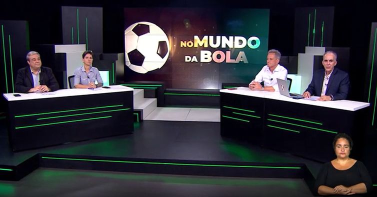 Garritano, Rachel Motta, Rodolfo Landim e Sergio du Bocage, na TV Brasil