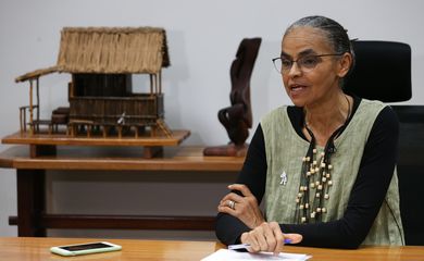 Brasília (DF) 10/04/2023 Ministra do Meio Ambiente, Marina Silva, durante entrevista para Agência Brasil.