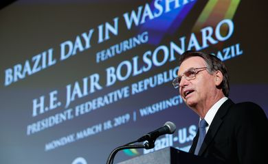 O presidente da República, Jair Bolsonaro, participa de reunião Brasil-EUA, Fórum do Conselho Empresarial, para discutir relações e cooperação e engajamento futuros, em Washington, EUA.