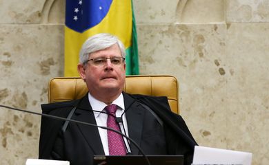 Brasília - O procurador-geral da República, Rodrigo Janot, durante sessão plenária do Supremo Tribunal Federal (STF) para o julgamento da validade das delações da JBS (Marcelo Camargo/Agência Brasil)