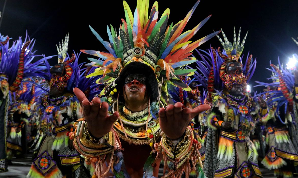 Rio de Janeiro (RJ), 11/02/2024 - Desfile da escola de samba Salgueiro, do Grupo Especial do carnaval carioca, no Sambódromo da Marquês de Sapucaí. Foto: Tânia Rêgo/Agência Brasil