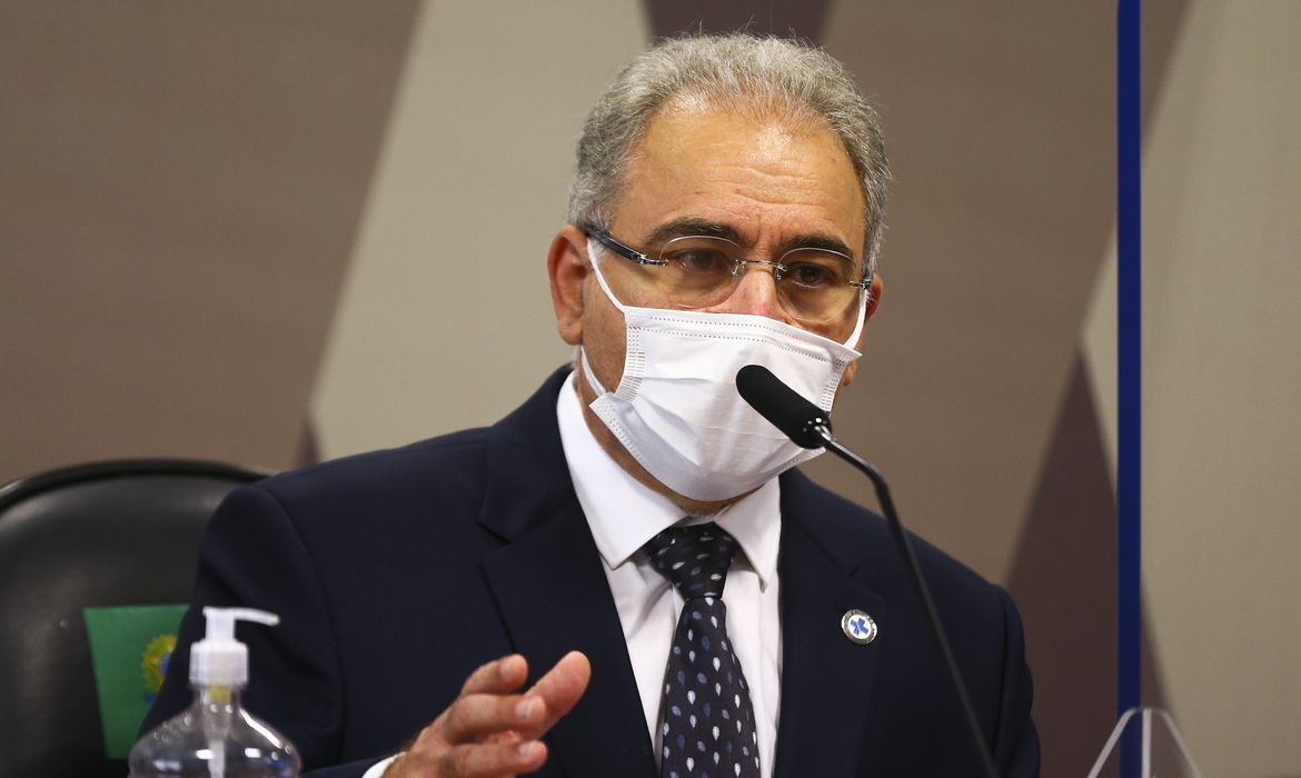 O ministro da Saúde, Marcelo Queiroga, é ouvido novamente durante sessão da CPI da Pandemia, no Senado.