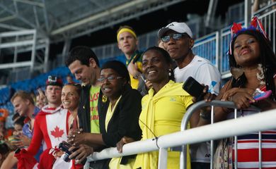 Rio de Janeiro -  O Jamaicano Usain Bolt vence prova dos 200m rasos do atletismo e leva medalha de ouro nos Jogos Rio 2016, no Estádio Olímpico (Fernando Frazão/Agência Brasil)