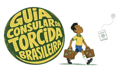 Ministério das Relações Exteriores disponibilizou o “Guia Consular da Torcida Brasileira – Copa do Mundo 2026”, com orientações a cidadãos brasileiros que pretendem viajar aos Estados Unidos, Canadá e México durante o período do torneio. Foto: Arte/MRE