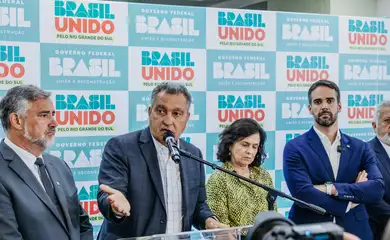 Porto Alegre (RS), 28/01/2025 - O ministro da Casa Civil, Rui Costa, durante visita acompanhado da ministra da Saúde, Nísia Trindade e o govenador Eduardo Leite com objetivo de manter reuniões com o governo do Estado e prefeitos, para vistoriar das obras do Novo PAC e atualizar as ações do governo federal para a reconstrução do Rio Grande do Sul. Foto: Wagner Lopes/CC