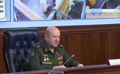 FILE PHOTO: Lieutenant General Igor Kirillov, chief of Russia's Nuclear, Biological and Chemical Protection Troops, attends a press conference in Moscow, Russia, in this still image from video released November 5, 2024. Russian Defence Ministry/Handout via REUTERS ATTENTION EDITORS - THIS IMAGE HAS BEEN SUPPLIED BY A THIRD PARTY. NO RESALES. NO ARCHIVES. MANDATORY CREDIT. WATERMARK FROM SOURCE./File Photo