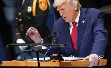 U.S. President Donald Trump addresses the 80th United Nations General Assembly, in New York City, New York, U.S., September 23, 2025. REUTERS/Al Drago