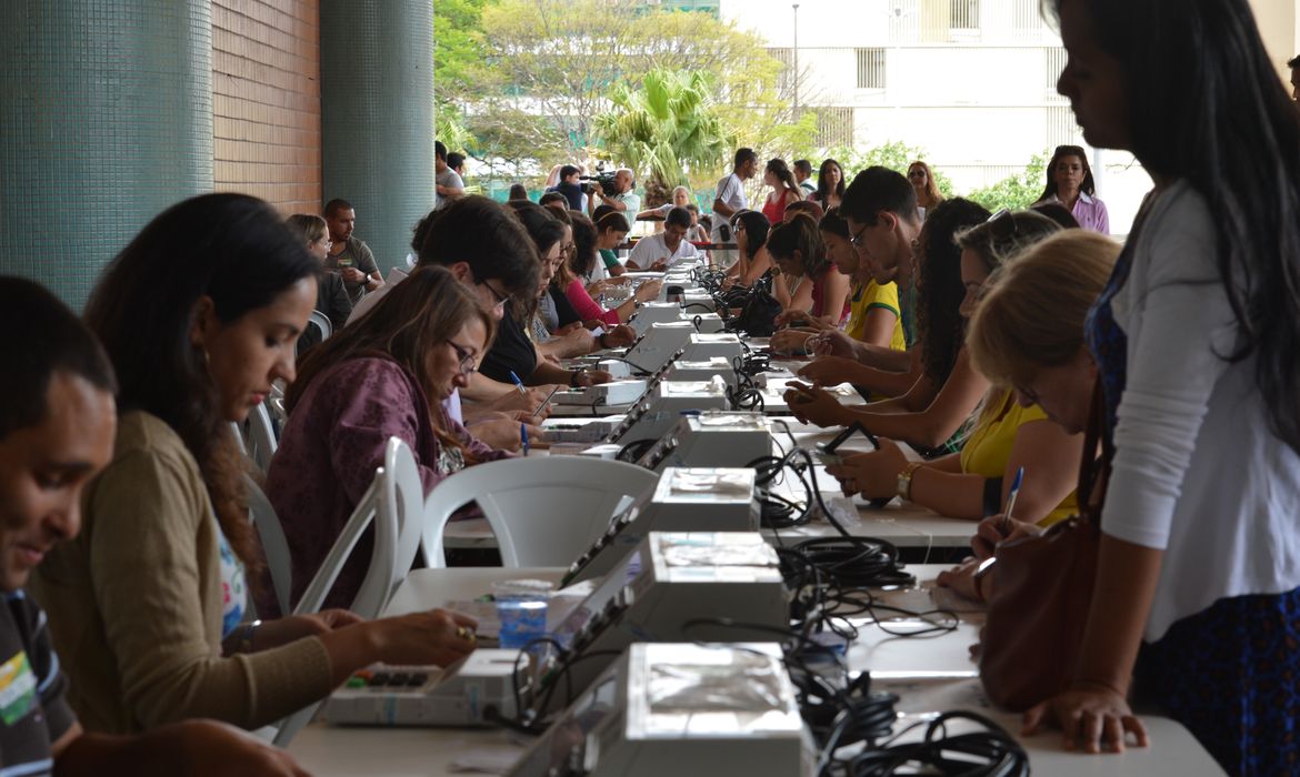 Posto de justificativa de votos no Pátio Brasil, na região central de Brasília (Elza Fiúza/Agência Brasil)