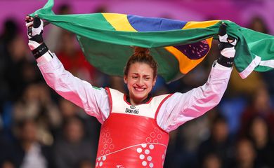 Milena Titoneli (Brasil), medalha de ouro na categoria -67kg do taekwondo nos Jogos Pan-Americanos Lima 2019. Local: Callao, em Lima, Peru. Data: 29.07.2019.