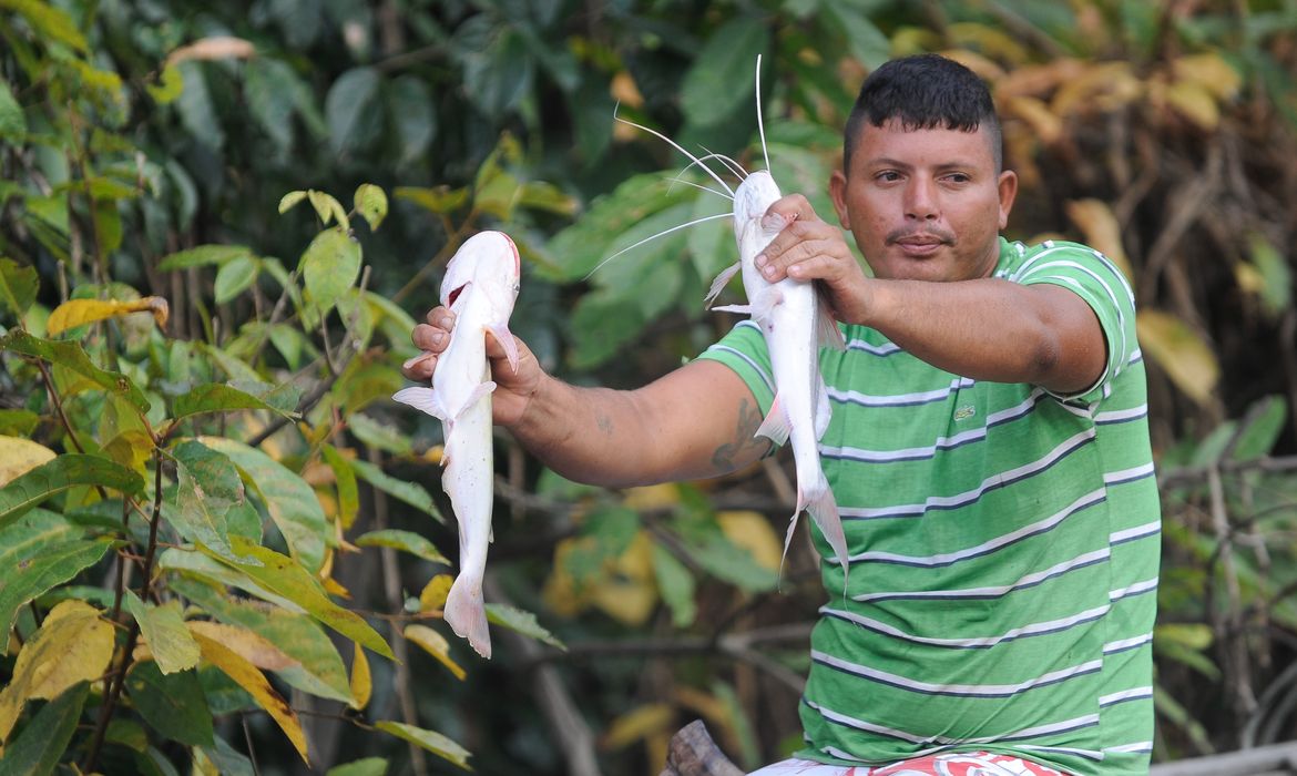  Pelos rios próximos à capital amazonense é comum encontrar pescadores nas portas das casas (Tomaz Silva/Agência Brasil)