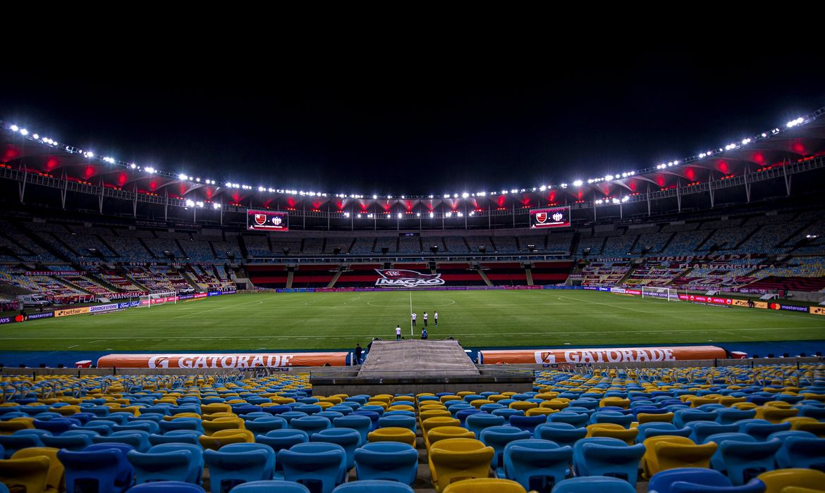 Estádio do Maracanã - Flamengo mandante no jogo da Libertadores contra o Junior Barraquilla - rubro-negro
