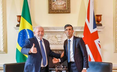 Londres, Inglaterra, 05.05.2023 - O presidente Luiz Inácio Lula da Silva é recebido pelo primeiro-ministro do Reino Unido, Rishi Sunak. Foto: Ricardo Stuckert/PR