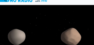 Conceito artístico de como pode ser a aparência do asteroide binário 2017 YE5