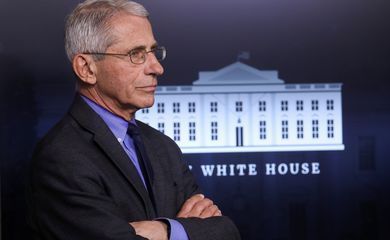 National Institute of Allergy and Infectious Diseases Director Dr. Anthony Fauci attends daily coronavirus response briefing at the White House in Washington