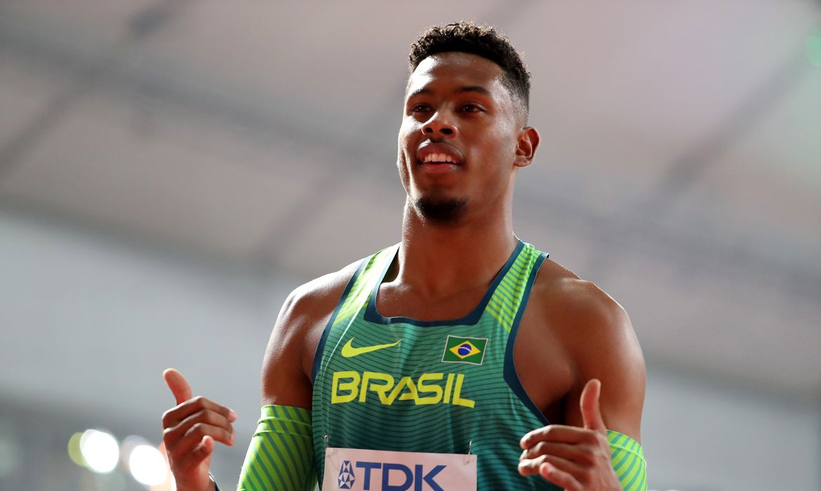 Paulo André,revezamento 4x100m, Doha REUTERS/Lucy Nicholson