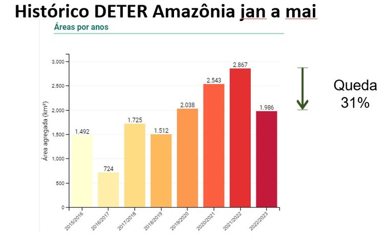 Desmatamento na Amazônia cai 31% de janeiro a maio<br /> 