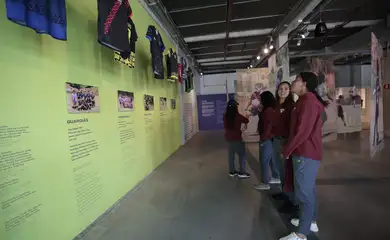 São Paulo (SP), 18/06/2025 -  TV Brasil com convidados no Museu do Futebol para assistir a transmissão do jogo São Paulo x Internacional pelo Campeonato Brasileiro Feminino. Foto: Paulo Pinto/Agência Brasil