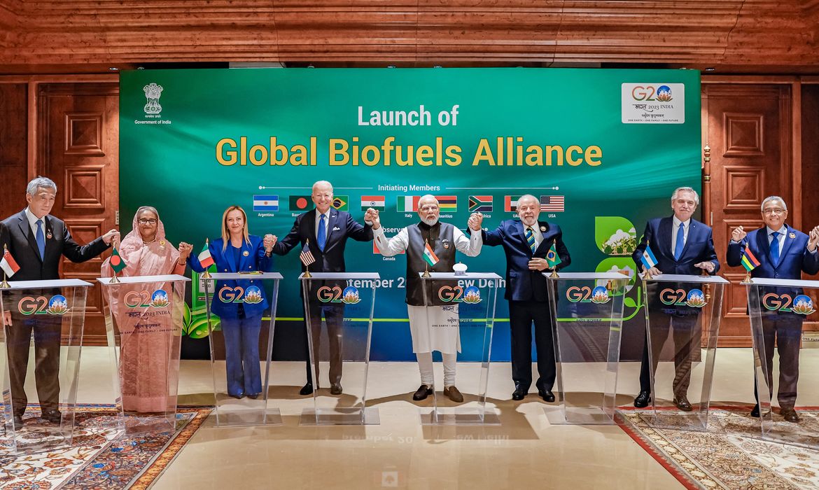 Nova Delhi, Índia, 09.09.2023 - Presidente da República, Luiz Inácio Lula da Silva, durante o ato de Lançamento da Aliança Global de Biocombustíveis (GBA), no Bharat Mandapam. Nova Delhi - Índia. Foto Ricardo Stuckert/PR