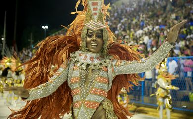 Desfile da Mocidade Indepentente de Padre Miguel, sexto lugar no carnaval do Rio de Janeiro.