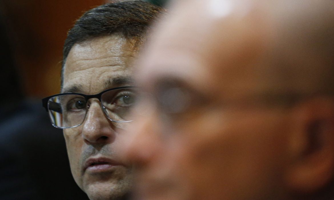 São Paulo  SP 27/06/2024 presidente do BC, Roberto Campos Neto, e do diretor de Política Econômica, Diogo Guillen, na sede do BC, na Avenida Paulista divulgam Relatório da Inflação. Foto Paulo Pinto/Agencia Brasil