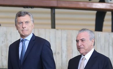 Brasília - Presidentes Maurício Macri, da Argentina, e Michel Temer durante almoço oferecido ao presidente argentino, no Palácio Itamaraty (Antonio Cruz/ Agência Brasil)