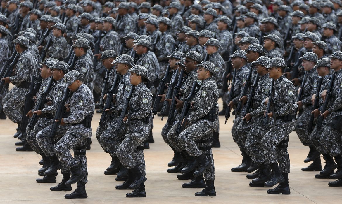Cerimônia de inauguração da sede do Batalhão Escola de Pronto Emprego (Bepe) da Força Nacional, como parte das comemorações do XIV aniversário de criação da Força Nacional. 
