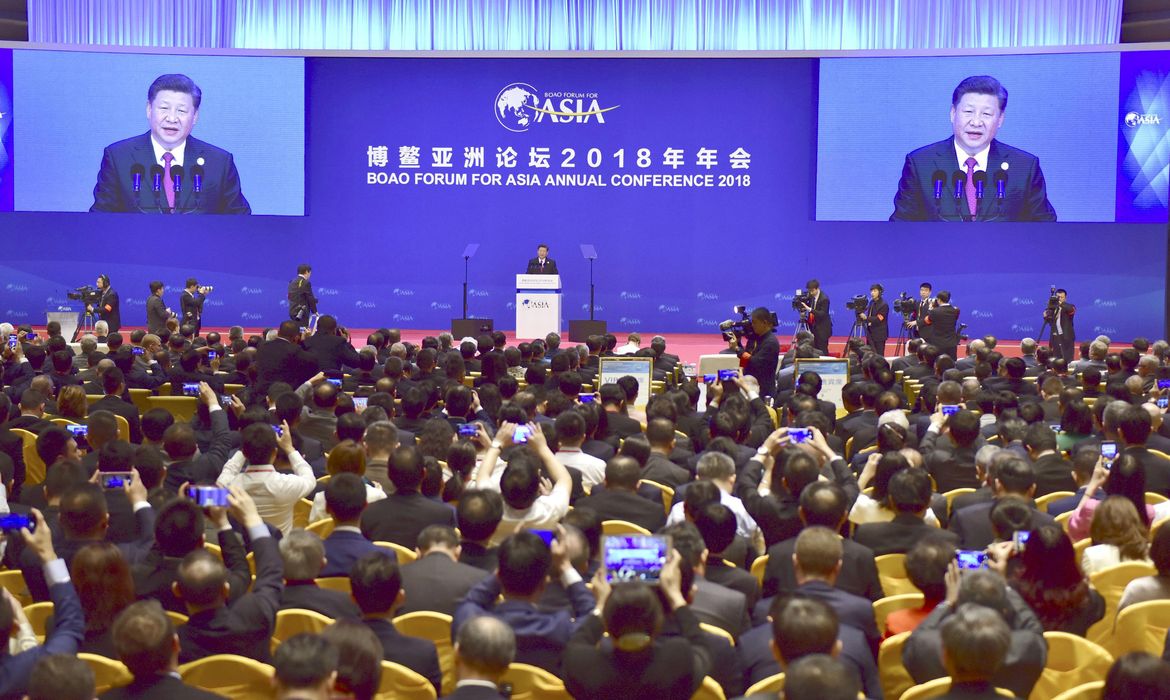 Xi Jinping discursa no Fórum de Boao, conhecido como o 