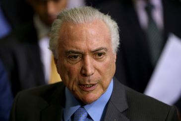 O presidente Michel Temer fala à imprensa durante o evento Governo Digital: Rumo a um Brasil Eficiente, no Palácio do Planalto.