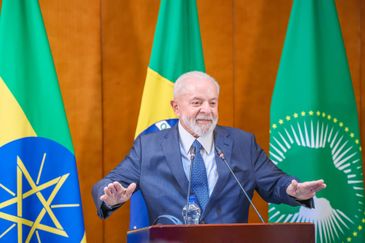 18.02.2024 - Presidente da República, Luiz Inácio Lula da Silva, durante Coletiva de imprensa. Adis Abeba - Etiópia.  <br /> Foto: Ricardo Stuckert / PR