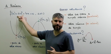 O professor Diego Viug explica sobre Vértice da Parábola