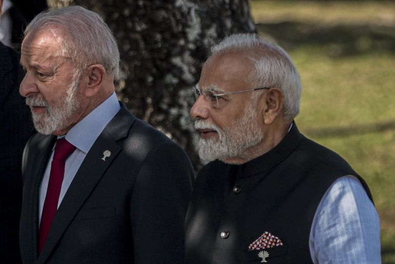 Rio de Janeiro (RJ), 06/07/2025 - O presidente, Luiz Inácio Lula da Silva (Brasil), ao lado do primeiro ministro, Narendra Modi  (Índia), após  foto oficial com membros do Brics.
Foto: Joédson Alves/Agência Brasil