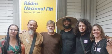 Paulinho Bastos, Capitão Pupunha e Marcelo Ferreira nos estúdios da Nacional FM
