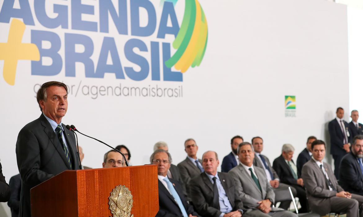 Presidente da República, Jair Bolsonaro, participa da  Solenidade de Lançamento da Agenda + Brasil