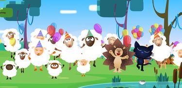 Ping e Pong fazem um show para o aniversário das ovelhas