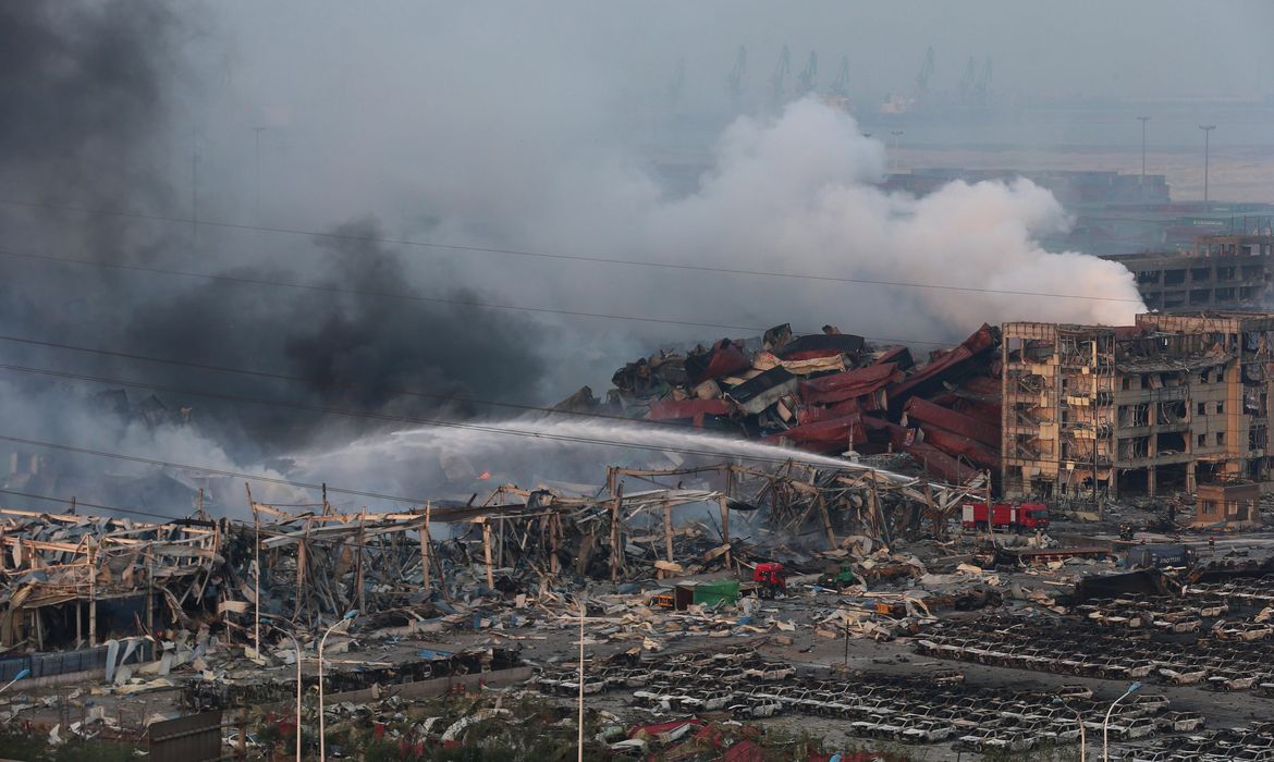 explosão em porto no Norte da China