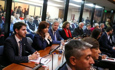 Julgamento da ex-presidente da Argentina Cristina Kirchner acusada de corrupção, associação ilícita e desvio de verbas de obras públicas, em Buenos Aires, Argentina.