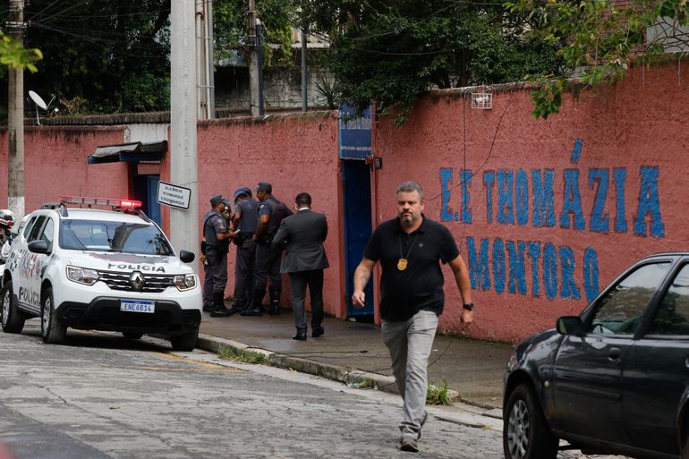 São Paulo (SP), 27/03/2023 - Aluno ataca colegas e professoras à faca na Escola Estadual Thomázia Montoro, em Vila Sônia. Foto: Fernando Frazão/Agência Brasil