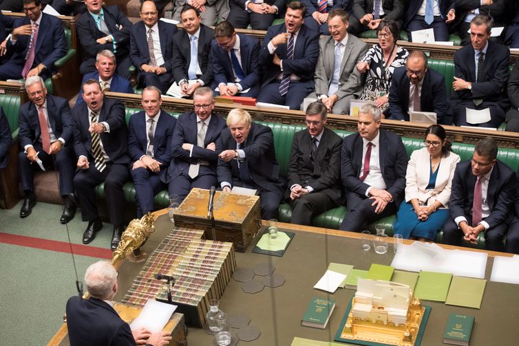 Primeiro ministro britânico, Boris Johnson, no parlamento britânico