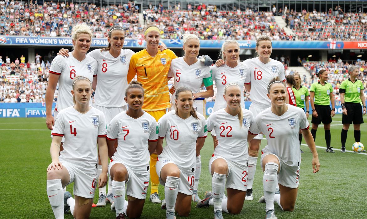 Seleção da Inglaterra na Copa do Mundo de Futebol Feminino - França 2019. 