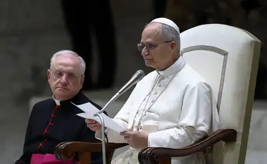 Papa Leão no Vaticano
 27/8/2025   Reuters/Guglielmo Mangiapane/Proibida reprodução